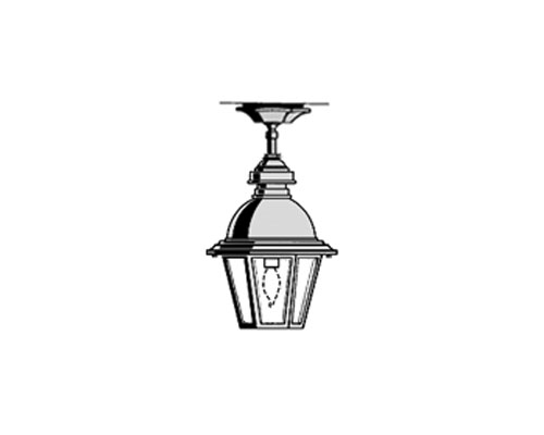 South Bend, Small, aluminum, Ceiling Mount, Clear glass (1) 25W B10, 120V